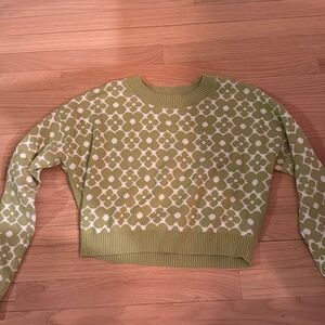 Retro Lime Green Flower Sweater